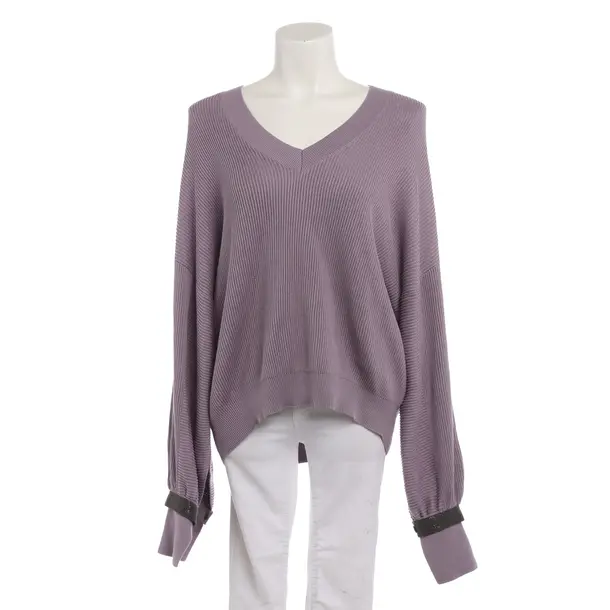 Pullover in Lila, Baumwolle, Brunello Cucinelli