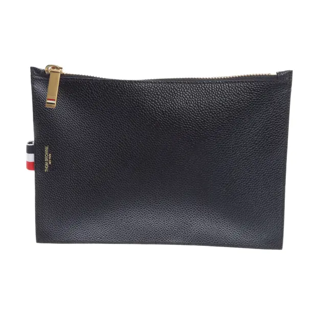 Cosmetic Bag in Black, Leather, Thom Browne