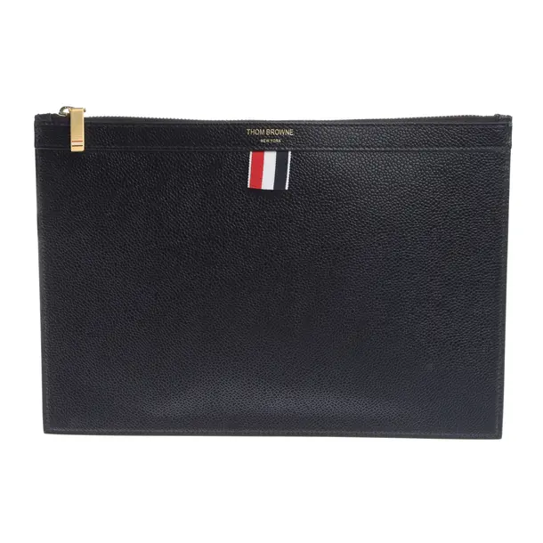 Clutch Bag in Black, Leather, Thom Browne