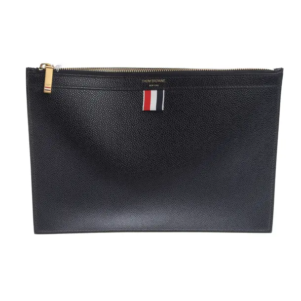 Clutch Bag in Black, Leather, Thom Browne