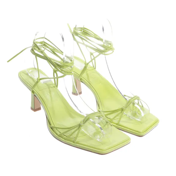 Heeled Sandals, in Green, Aeydē