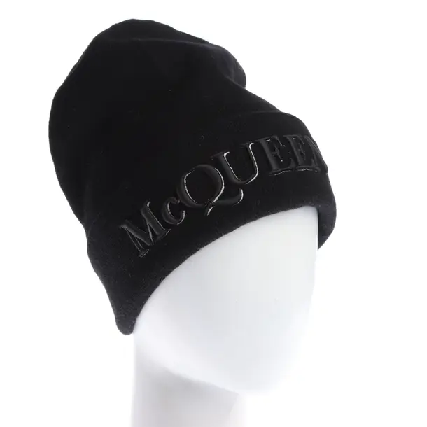Mütze in Schwarz, Kaschmir, Alexander McQueen