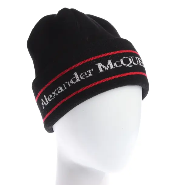 Mütze in Schwarz, Kaschmir, Alexander McQueen