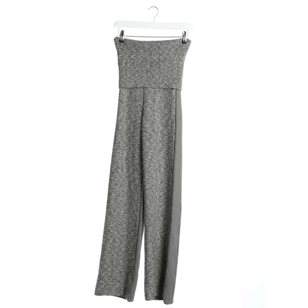 Hose in Grau, Baumwolle, Off-White