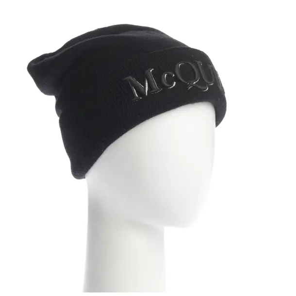 Mütze in Schwarz, Kaschmir, Alexander McQueen
