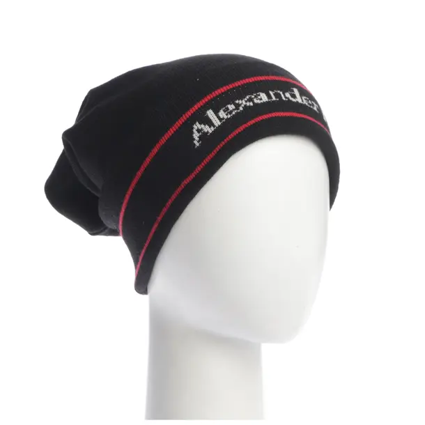 Beanie in Black, Cashmere, Alexander McQueen