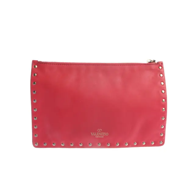 Clutch Bag, in Red, Leather, Valentino
