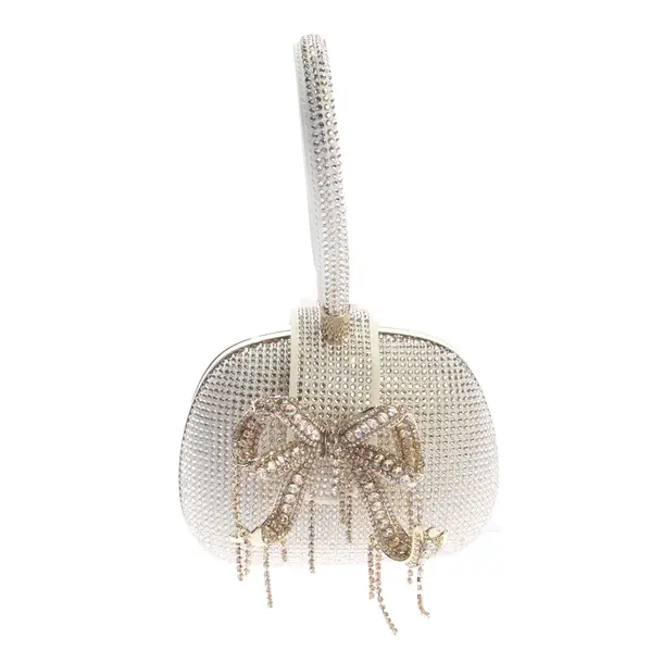 Evening Bag, in Beige, Cotton, self-portrait