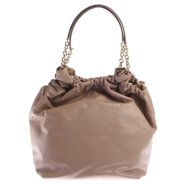 Schultertasche, in Hellbraun, Leder, DeMellier