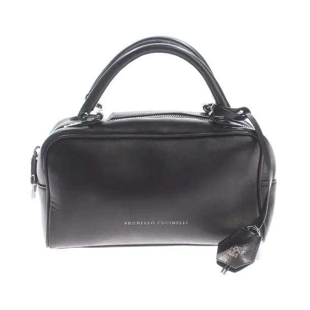 Handbag, in Black, Leather, Brunello Cucinelli