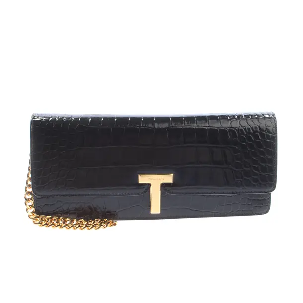 Clutch Bag, in Black, Leather, Tom Ford