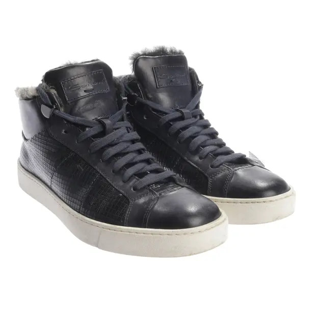 High-Top Sneakers, in Navy, Santoni