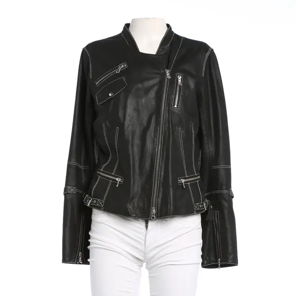 LeatherJacket, in Black, Leather, Marc Cain Sports