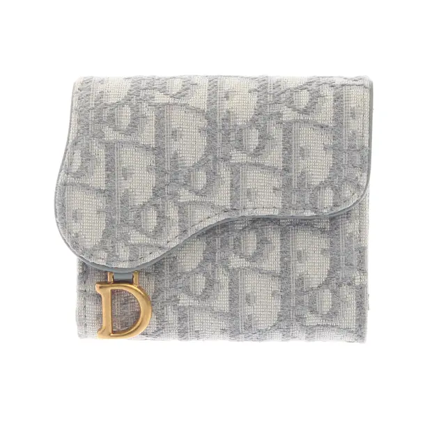 Geldbörse, in Grau, Baumwolle, Dior