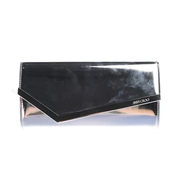 Clutch Bag, in Silver, Leather, Jimmy Choo