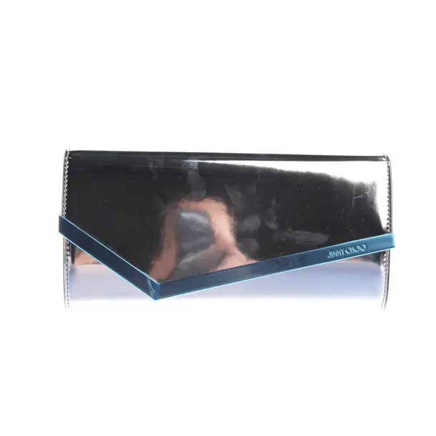 Clutch, in Silber, Leder, Jimmy Choo