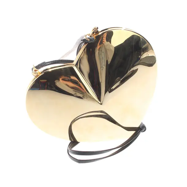 Abendtasche, in Gold, Metall (metallisch, metallisiert), Alaia