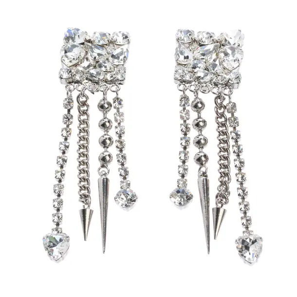 Earrings, in Silver, Metal (metallic, metallized), Alessandra Rich