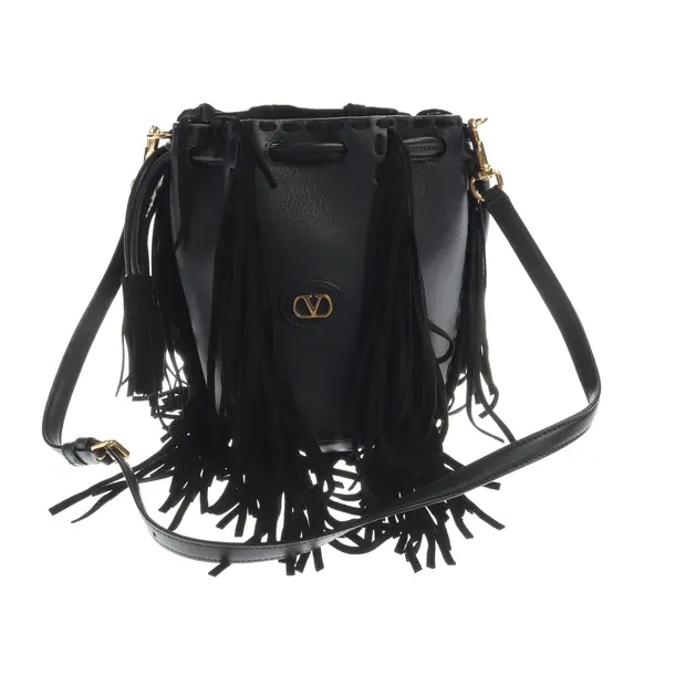 Bucket Bag, in Black, Leather, Valentino