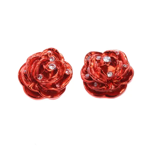 Ohrringe, in Rot, Metall (metallisch, metallisiert), Magda Butrym