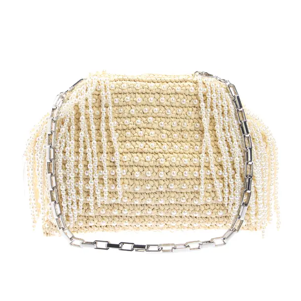 Handbag, in Light Brown, Straw, self-portrait