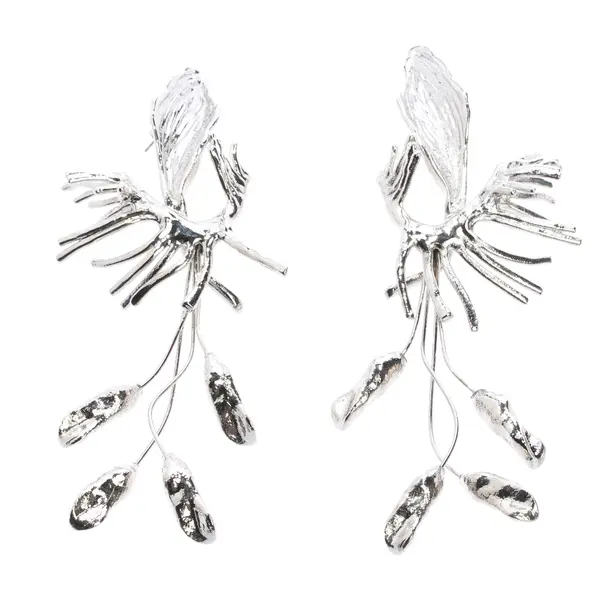 Ohrringe, in Silber, Metall (metallisch, metallisiert), Dries van Noten