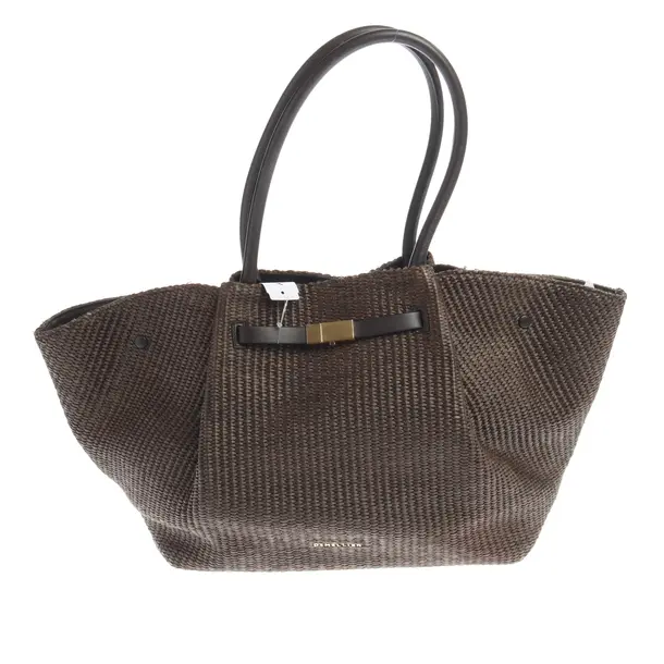 Shoulder Bag, in Dark Brown, Straw, DeMellier