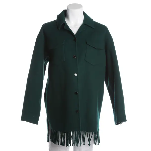 Mid-Season Jacket, in Dark Green, Wool, Sandro