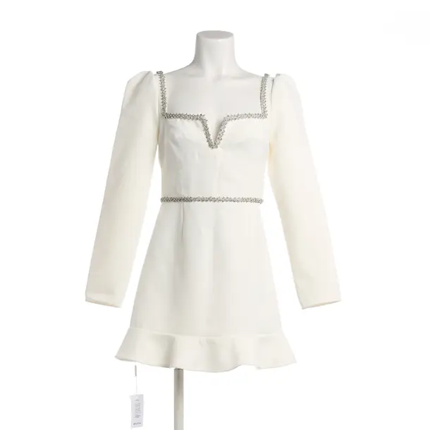 Cocktailkleid, in Weiß, Polyester, self-portrait