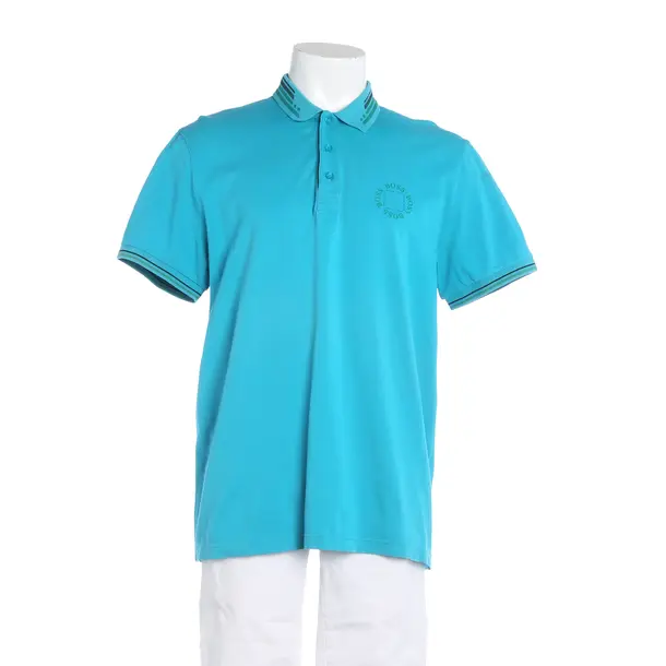 Polo Shirt, in Turquoise, Cotton, Hugo Boss Black Label