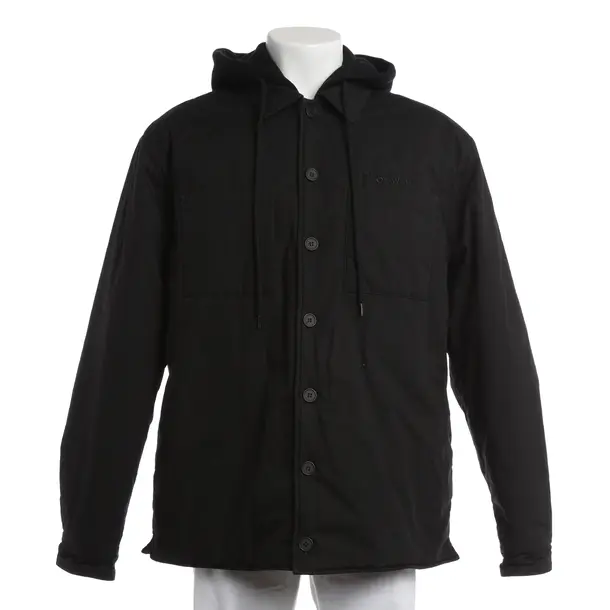 Mid-Season Jacket, in Black, Cotton, Off-White