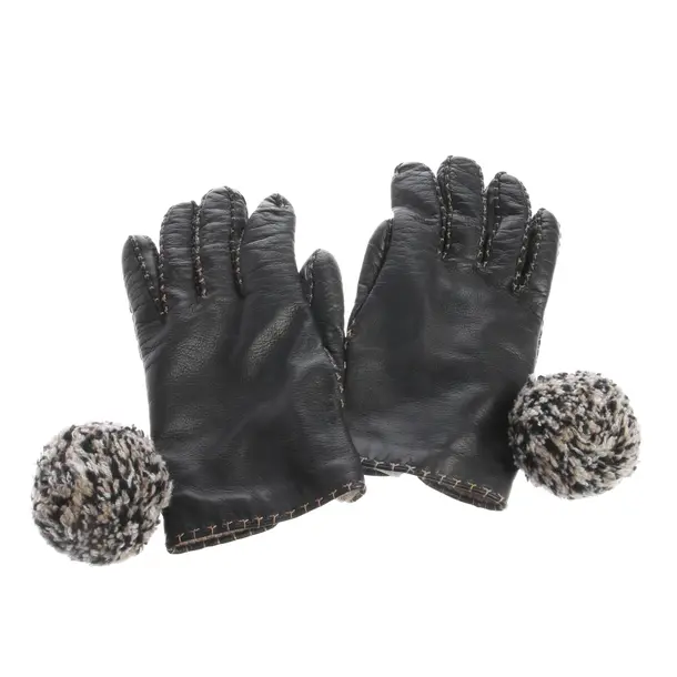 Leather Gloves, in Black, Leather, Malo