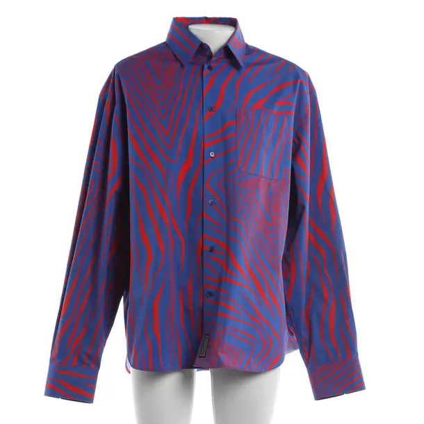 Shirt, in Blue, Cotton, Versace