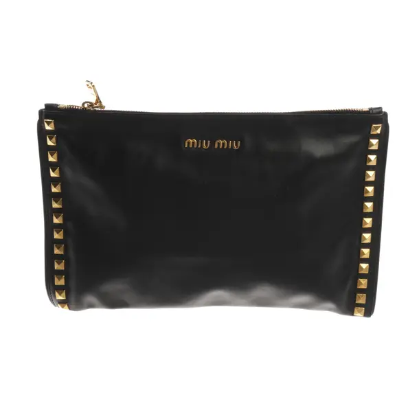 Clutch, in Schwarz, Leder, Miu Miu