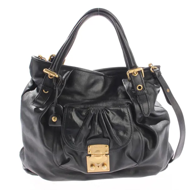 Handbag, in Black, Leather, Miu Miu