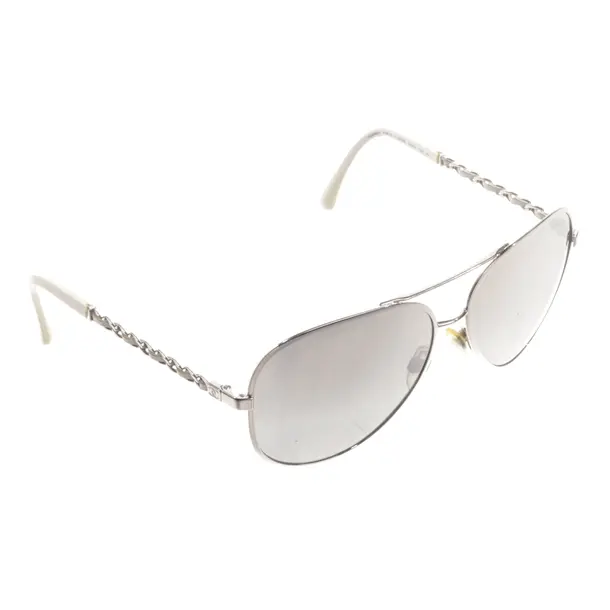 Sunglasses, in Silver, Synthetic / Metal, Chanel