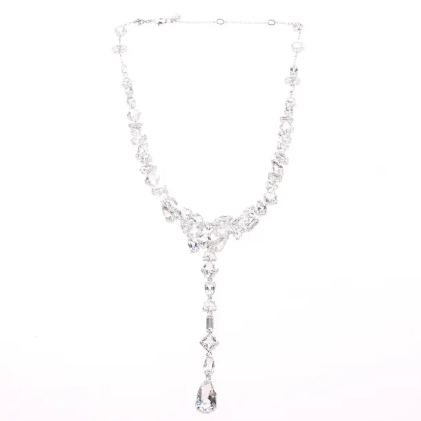 Necklace, in Silver, Metal (metallic, metallized), Swarovski