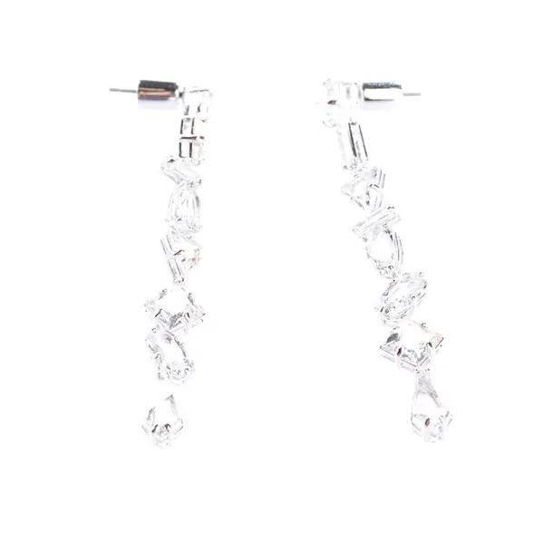 Earrings, in Silver, Metal (metallic, metallized), Swarovski