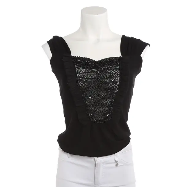 Top, in Black, Polyester, Valentino