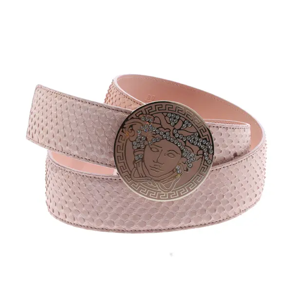 Gürtel, in Hellrosa, Leder, Versace