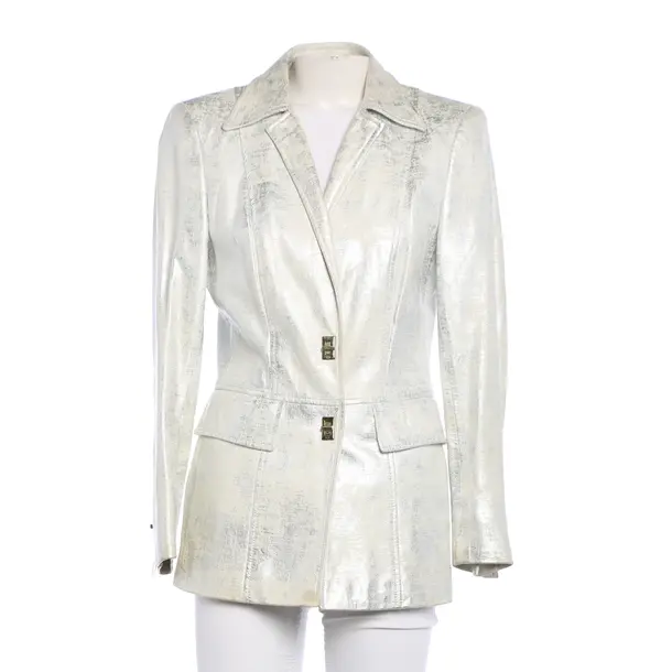LeatherJacket, in Silver, Leather, Escada