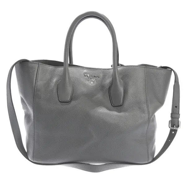 Borsetta, in Grigio, Pelle, Prada