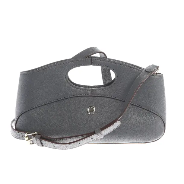 Handbag, in Gray, Leather, Aigner