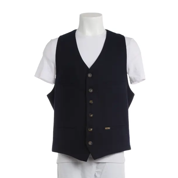 Vest, in Navy, Wool, Luis Trenker