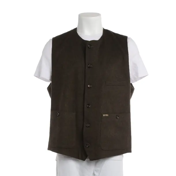 Vest, in Dark Green, Wool, Luis Trenker