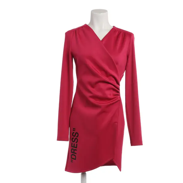 Cocktail Dress, in Raspberry, Polyester, Off-White