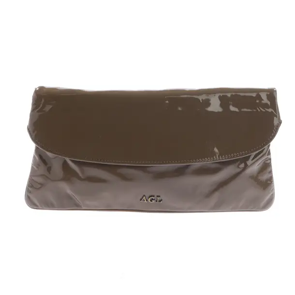 Clutch Bag, in Dark Brown, Leather, AGL Attilio Giusti Leombruni