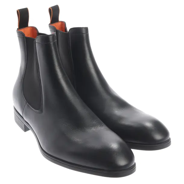 Chelsea Boots, in Schwarz, Santoni