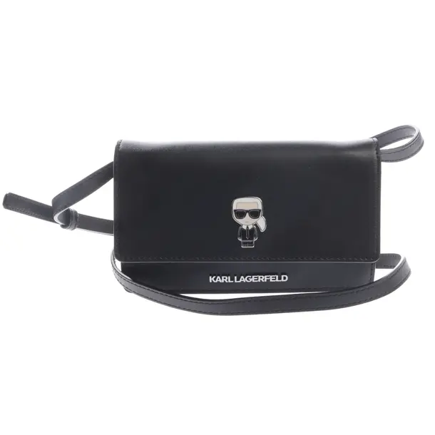 Shoulder Bag, in Black, Leather, Karl Lagerfeld