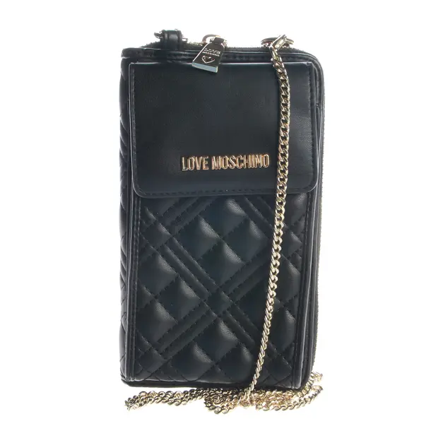 Wallet on Chain, in Black, Polyamide, Love Moschino